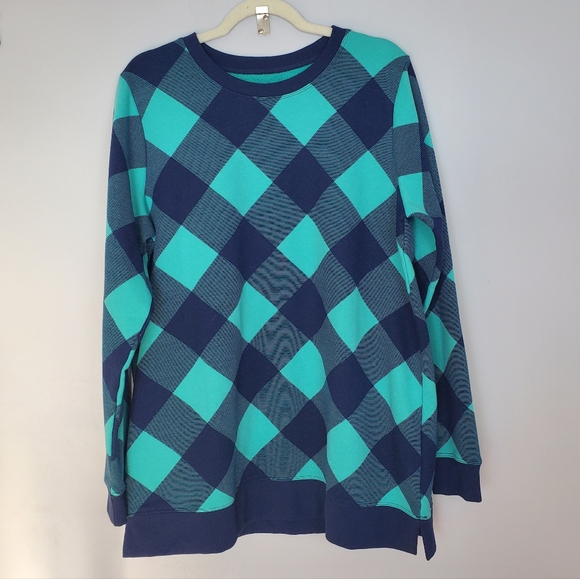 Lands' End Serious Sweats Crewneck Sweatshirt Tunic Plus Size Large/Tall - Picture 2 of 15